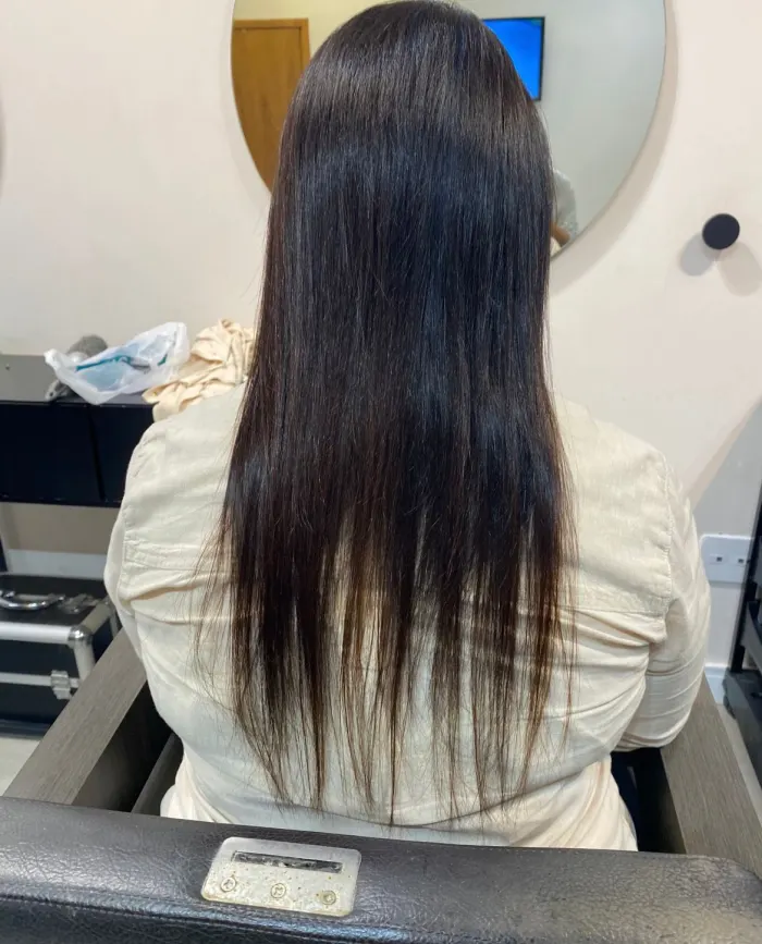 Antes da aplicação de mega hair — cliente 1