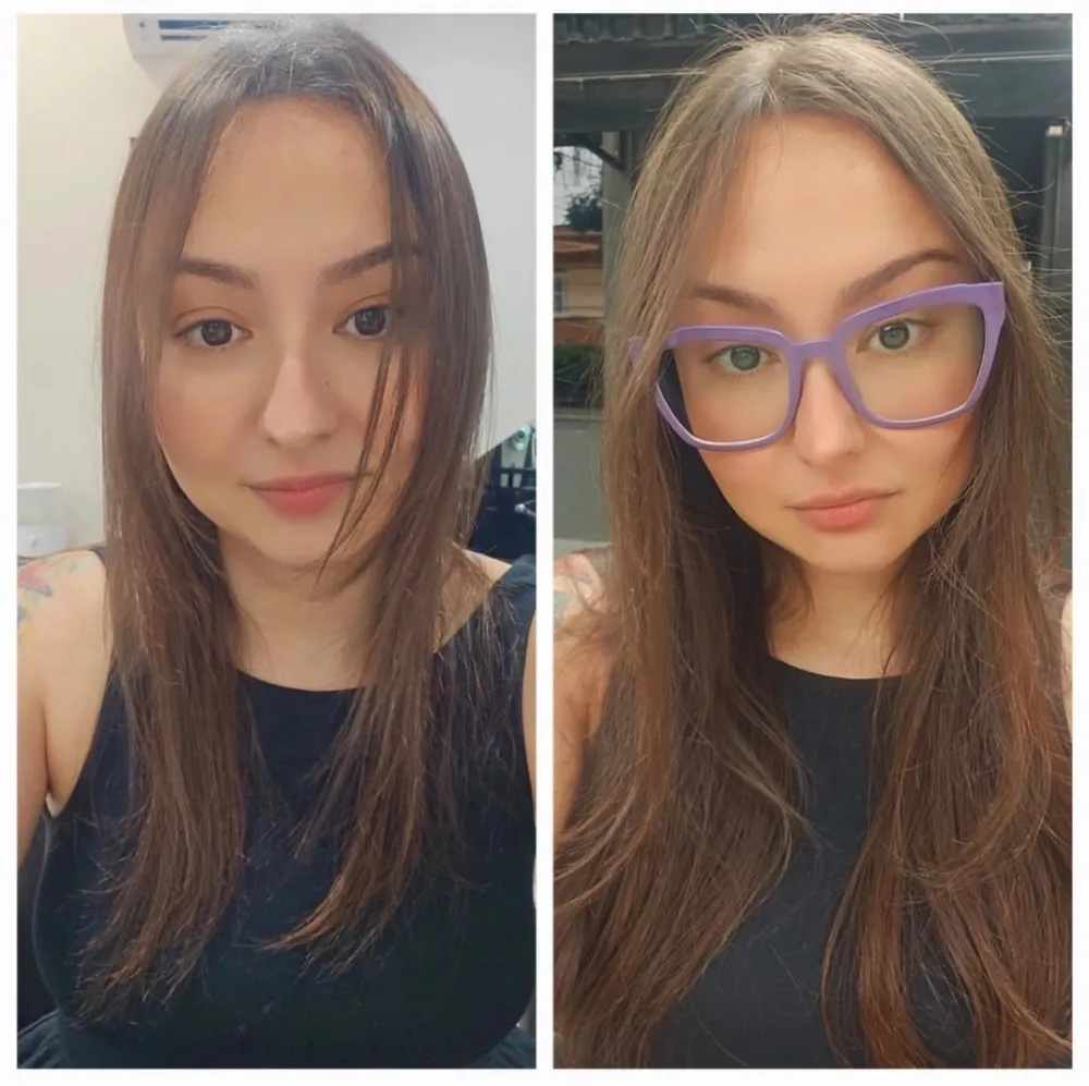 Antes e depois da aplicação de mega hair — cliente 2